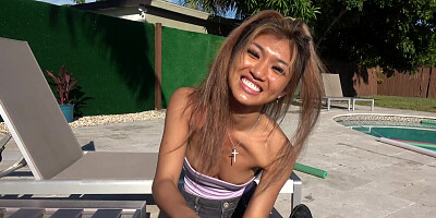 Clara Trinity gives head and gets fucked by the pool