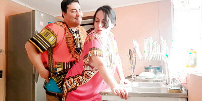 I fuck my big ass stepmom indu in the kitchen - while we are alone at home