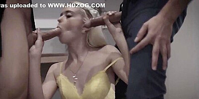teen 18+ Chloe got two cocks pounding her ass and pussy