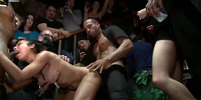 Bi-Atch blow and penetrate spears in condoms