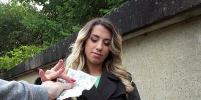 Stunning French tourist gets paid for some POV screwing