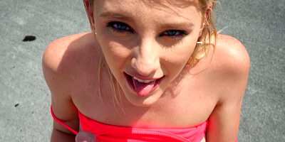 Good blonde girl is willing to fuck in public