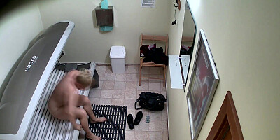 Shaved Young Tight Pussy Cought in Solarium