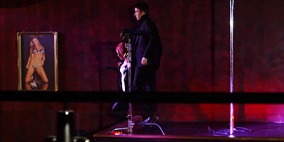 Ella Hughes gets showered with hot jizz after servicing massive cock