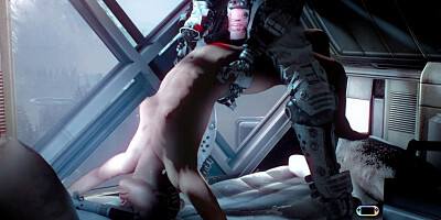 Horny Cyber Cock & Small Tits Girl ◌ HARD 3D Creampie