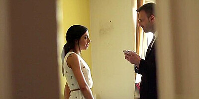 Spanked submissive swallows cum