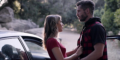 Cute blonde Kristen Scott has sex with a stranger in a car