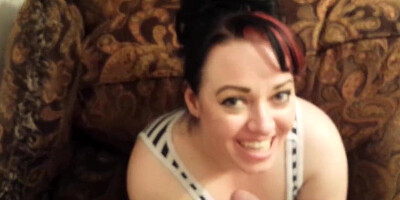 Black-Haired with fat funbags loves to gargle stiffys and gobble new spunk, all the time