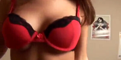 Bare female polishing on his wood and jacking him