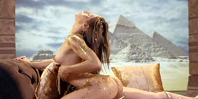 All lubed up Abella Danger getting gagged & ass fucked