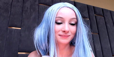 Blue Haired Chick Enjoyed Getting Fuck By Machine