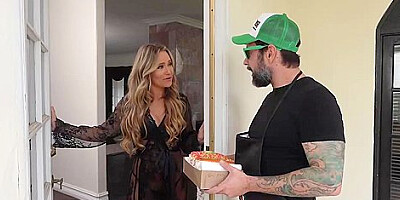 Delivery Man Gets Fucked By Blonde Milf Babe - Tommy Pistol And Athena Anderson