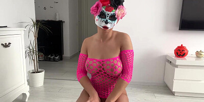 glorious display Halloween steamy pinkish biotch have fun with fake penis / CandyLuxxx