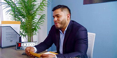 Big ass and busty Venezuelan goes to job interview and ends up fucking her