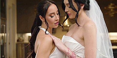 Sensual Romantic First Fuck For Lesbian Newlyweds Charlotte Sins And Melissa Stratton!