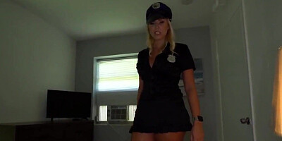 Anal slutty step mom dresses up as a bad cop for step son