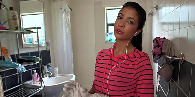 Slim girl is fucking for money