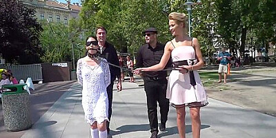 Teen Whore Bound &amp,amp, Pussy Pounded In Public - Strangers Join In Orgy