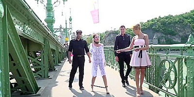 Teen Whore Bound &amp,amp, Pussy Pounded In Public - Strangers Join In Orgy