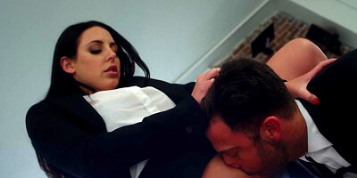 Dominant female boss with big naturals gets fucked hard