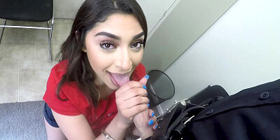Teen Kim Torres gives blowjob to the cop