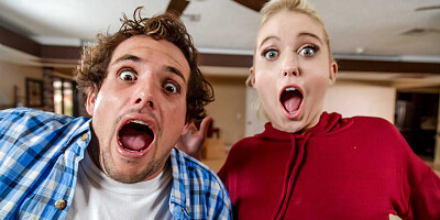 Porn parody showing a pale blonde in Pleasureville