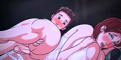Stepmom with big boobs gets filled up by son in cartoon