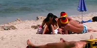 Man turns camera on to film naked MILFs on the beach