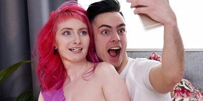 Good girl with pink hair fucks her latest client passionately