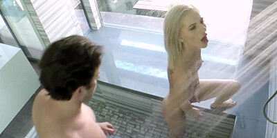 Hung man catches his babysitter Bella Rose with a dildo in her twat