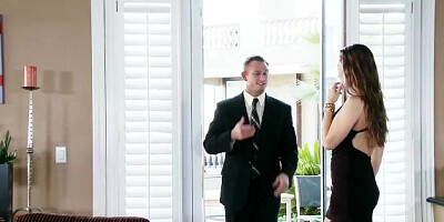 Young wife Dani Daniels fucks her husband's business partner