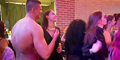 Horny boys and girls are about to have a massive orgy in the night club