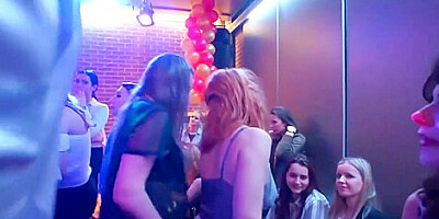 Horny boys and girls are about to have a massive orgy in the night club
