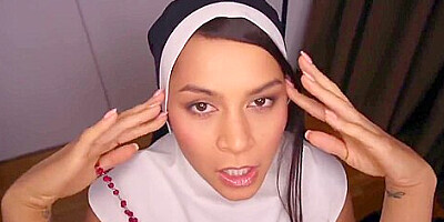 DEMON POSSESSED NUN SUCKS THE SOUL OUT OF YOUR COCK - MEANA WOLF