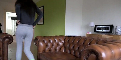 Nerdy gal wished to plumb an elderly dude who was just making lunch in her kitchen