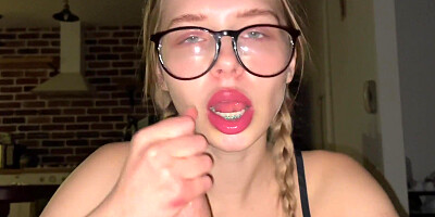 A student gives a scorching fellatio to a neighbor’s stud