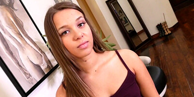 Liza Rowe tastes messy cum after sucking and fucking long dick