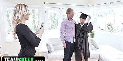 Stepmom And Stepson Enjoy Graduation Sex - Big Titted Blonde Milf Kenzie Taylor Lets Stepson Drill Her Juicy Pussy