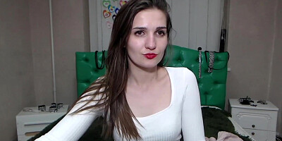 Ukrainian babe shows small tits on webcam