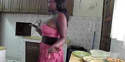 Interracial Kitchen Fuck With Busty Ebony Hottie Chari