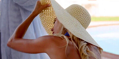 Big cock server fucks big tits mature at a resort