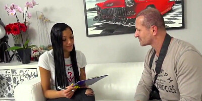 creampie casting ended in a great fuck for hot brunette