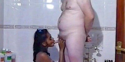 Indian Rashneen with old fat white man