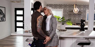 Infatuating light-haired honey, Abella Danger is getting penetrated in the kitchen, in the middle of the day