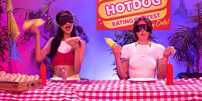 Three horny lesbians ate big hot dog