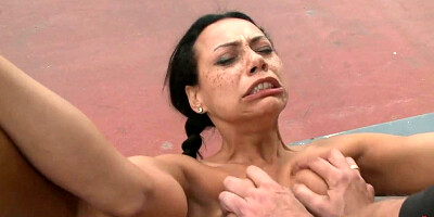 Nude Latina strapped and pulverized in public (Steve Holmes, Lara Tinelli)