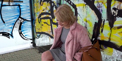 Adorable blonde with short hair is fucked by the public agent