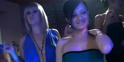 Young ladies are at a party and enjoying some thick cocks