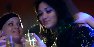 Young ladies are at a party and enjoying some thick cocks
