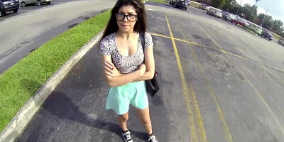 Sexy nerd babe Ava Taylor loves it when a guy cum on her ass after sex